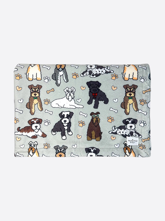 The Schnauzer Dog Blanket - Grey