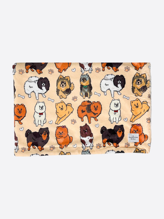 The Pomeranian Dog Blanket - Beige