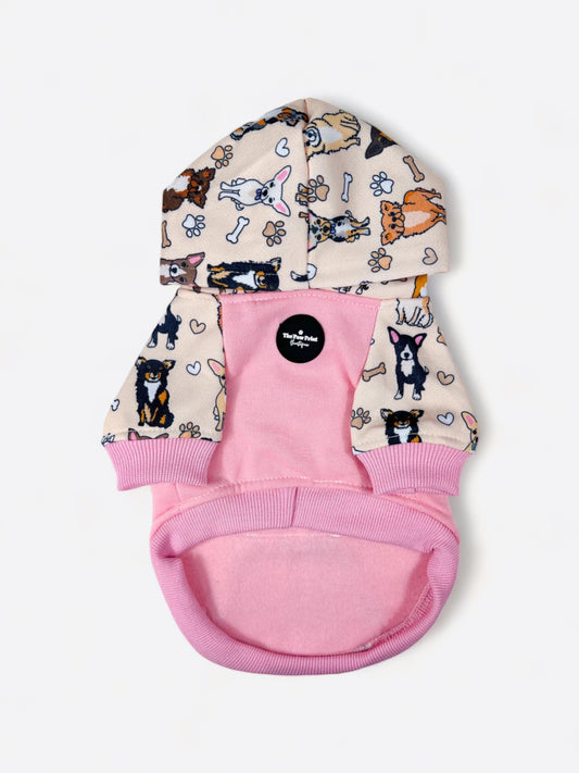 The Chihuahua Dog Hoodie - Baby Pink