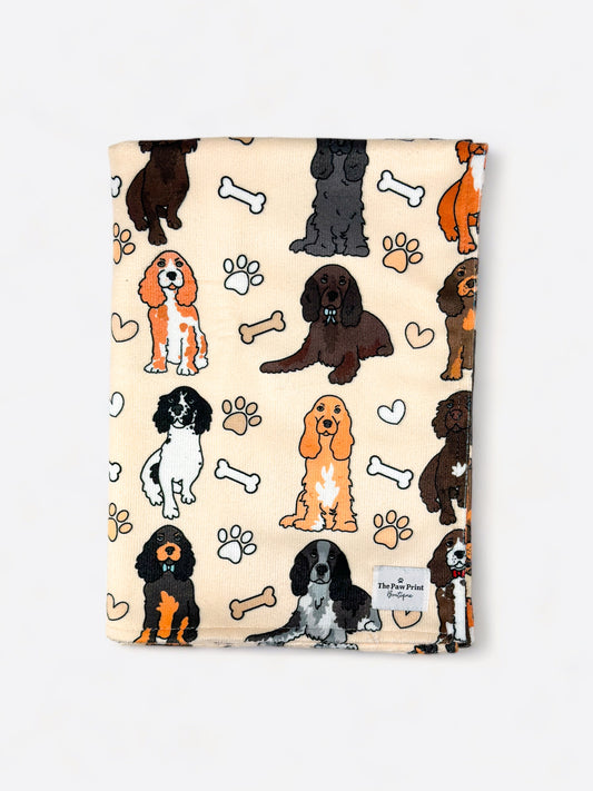 The Spaniel Dog Towel - Beige