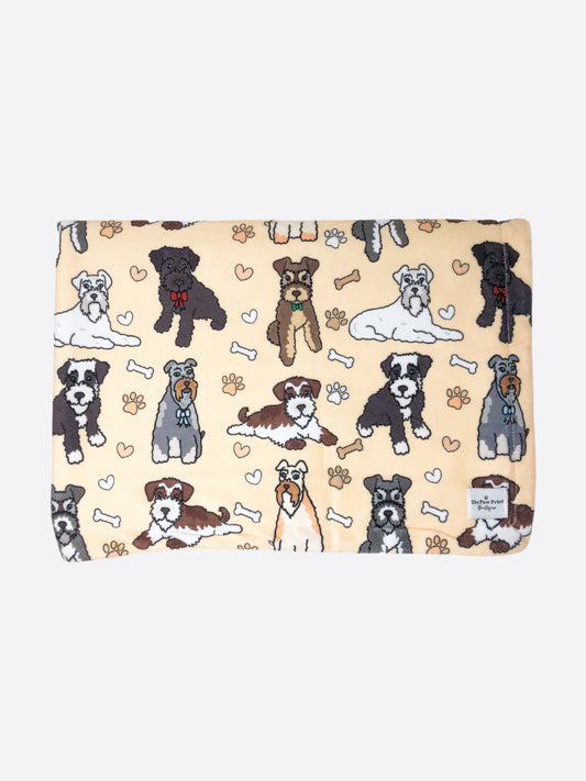 The Schnauzer Dog Blanket - Beige