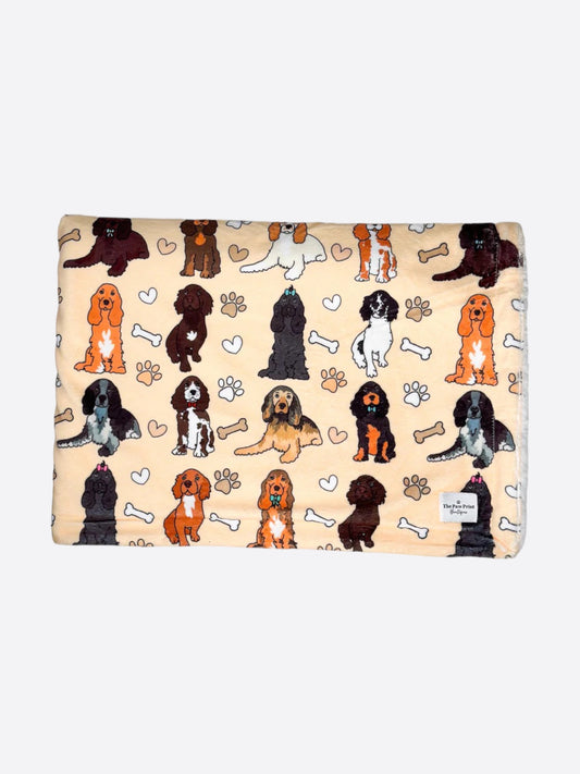 The Spaniel Dog Blanket - Beige