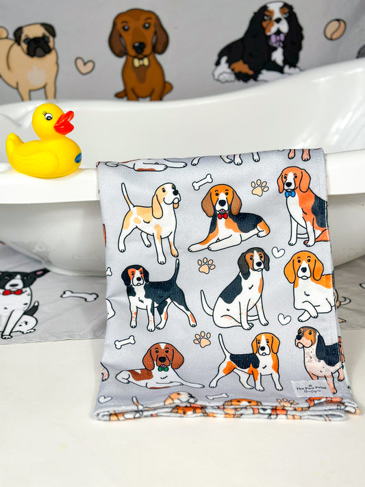 The Beagle Dog Towel - Grey
