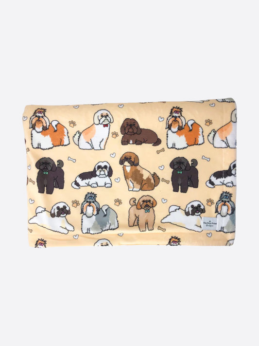 The Shih Tzu Dog Blanket - Beige