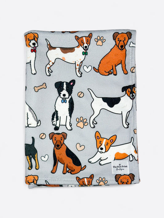 The Jack Russell Dog Towel - Grey