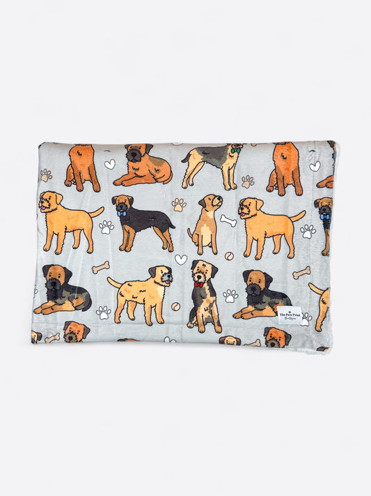 The Border Terrier Dog Blanket - Grey