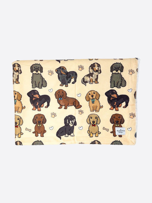 The Dachshund Dog Blanket - Beige