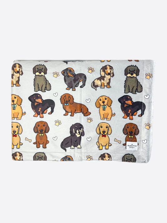 The Dachshund Dog Blanket - Grey