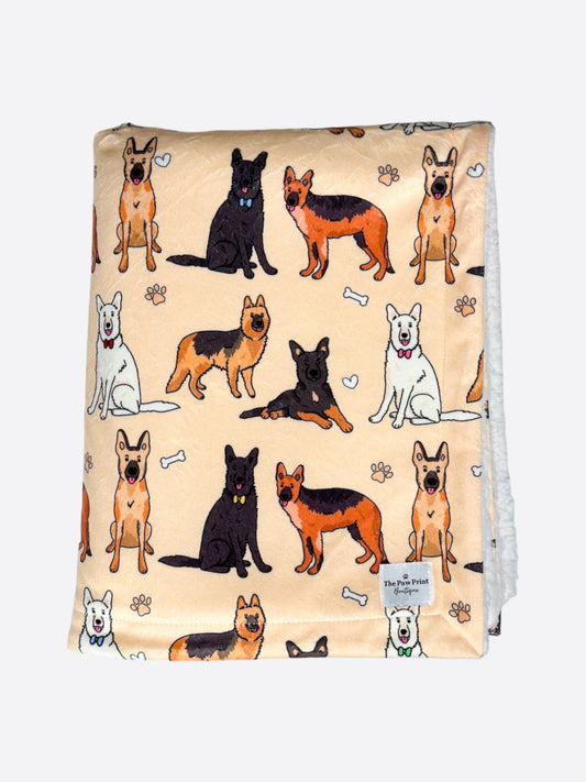 The German Shepherd Dog Blanket - Beige