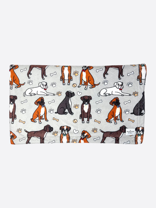 The Boxer Dog Blanket - Grey