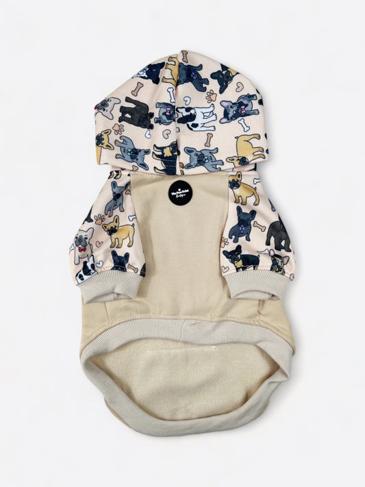 The French Bulldog Dog Hoodie - Beige