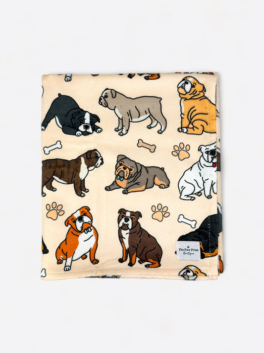 The Bulldog Dog Towel - Beige