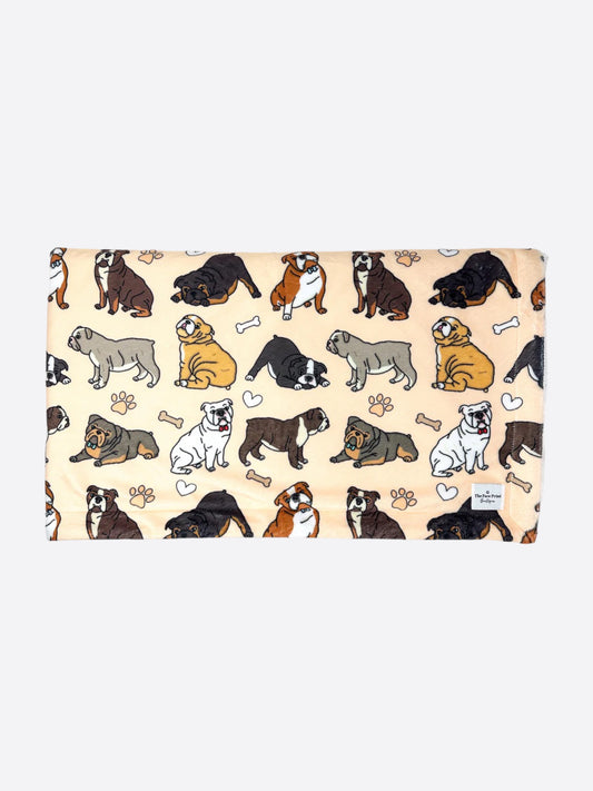 The Bulldog Dog Blanket - Beige