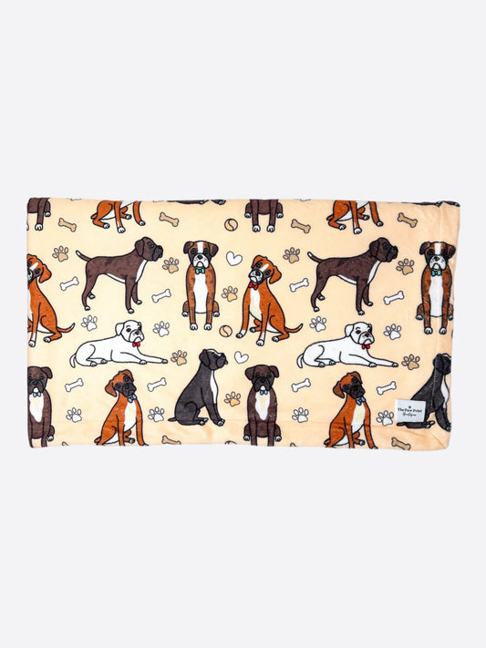 The Boxer Dog Blanket - Beige