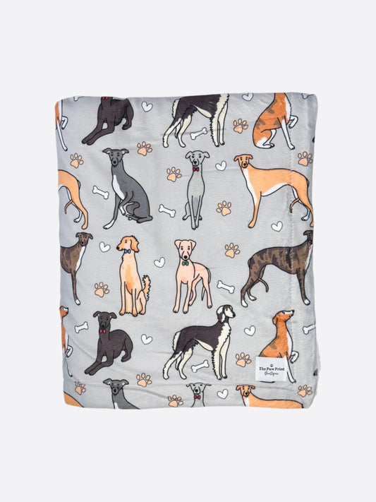 The Sighthound Dog Blanket - Grey