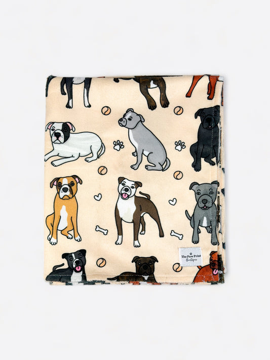 The Staffy Dog Towel - Beige