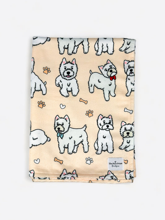 The Westie Dog Towel - Beige