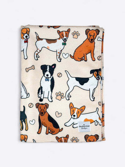 The Jack Russell Dog Towel - Beige