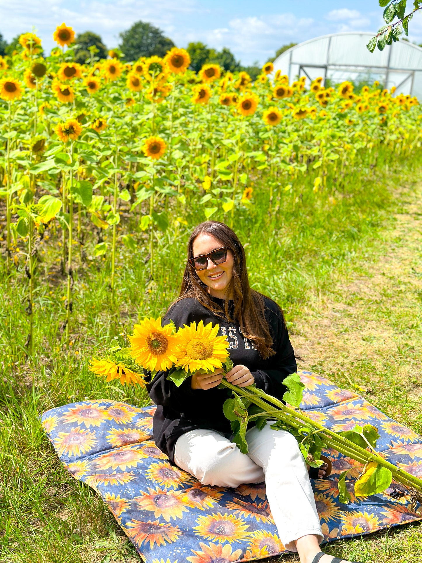 The Sunflower Field Picnic Mat