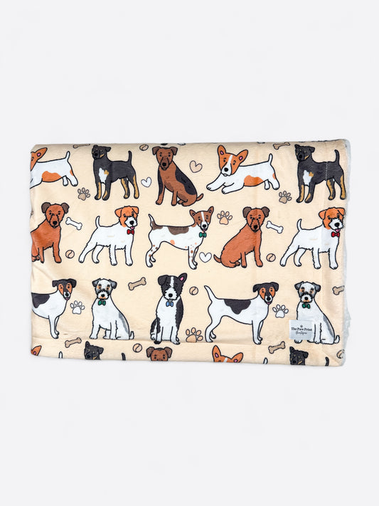 The Jack Russell Dog Blanket - Beige