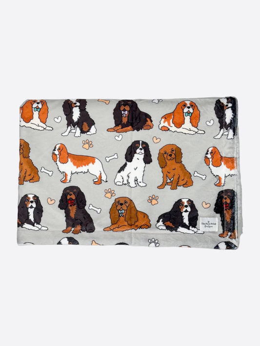 The Cavalier Dog Blanket - Grey