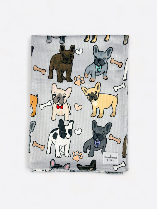 The French Bulldog Dog Towel - Grey