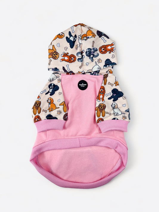 The Poodles & Doodles Dog Hoodie - Baby Pink