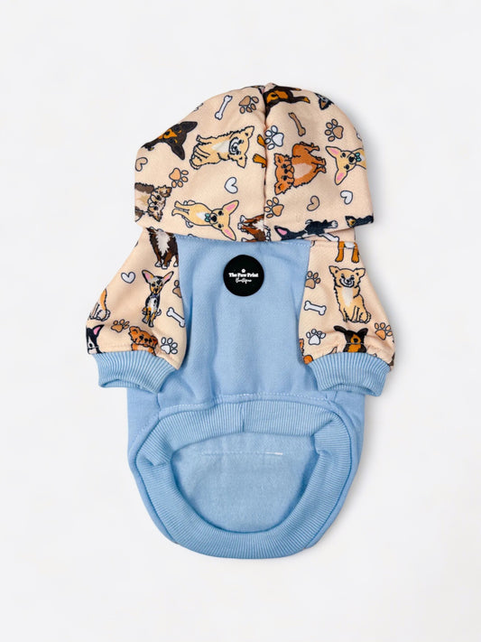 The Chihuahua Dog Hoodie - Baby Blue