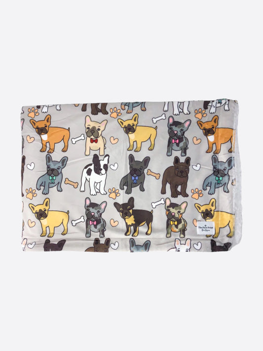 The French Bulldog Dog Blanket - Grey