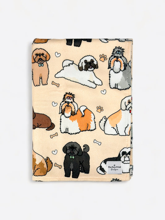 The Shih Tzu Dog Towel - Beige