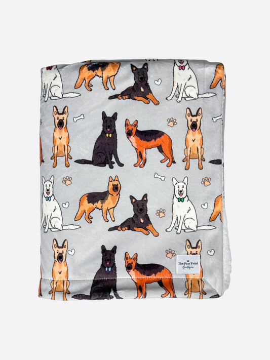 The German Shepherd Dog Blanket - Grey