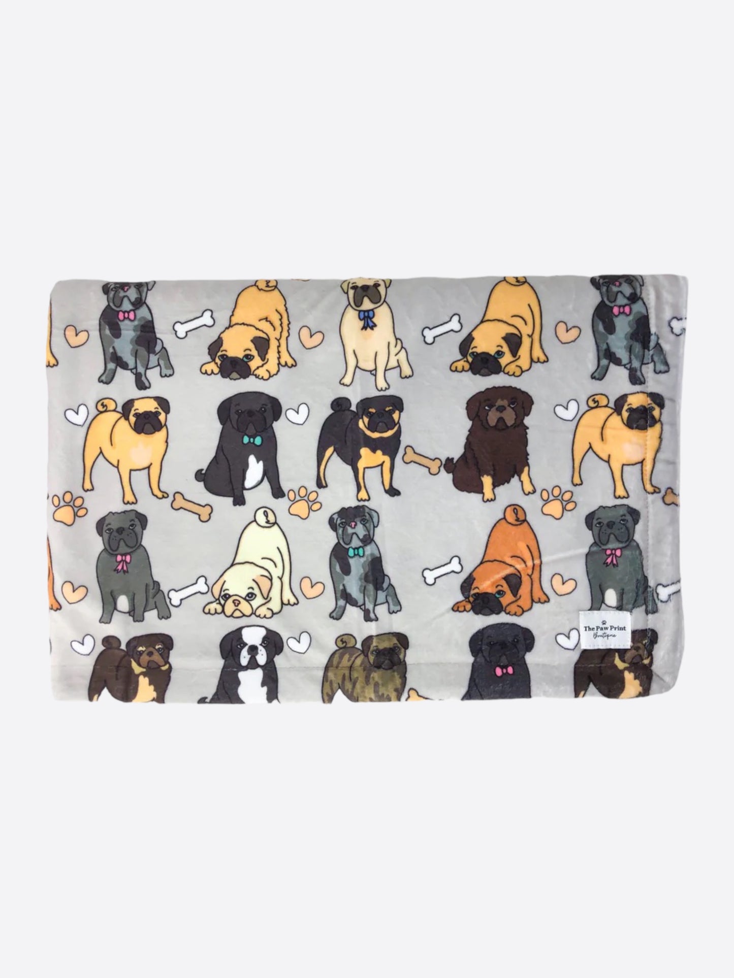 The Pug Dog Blanket - Grey