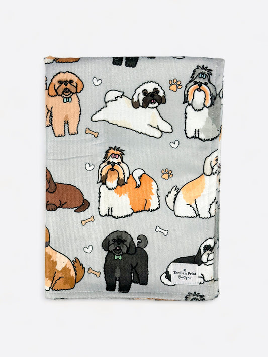 The Shih Tzu Dog Towel - Grey