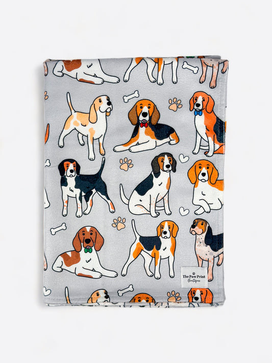 The Beagle Dog Towel - Grey