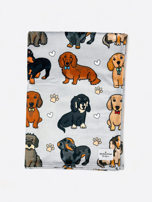 The Dachshund Dog Towel - Grey