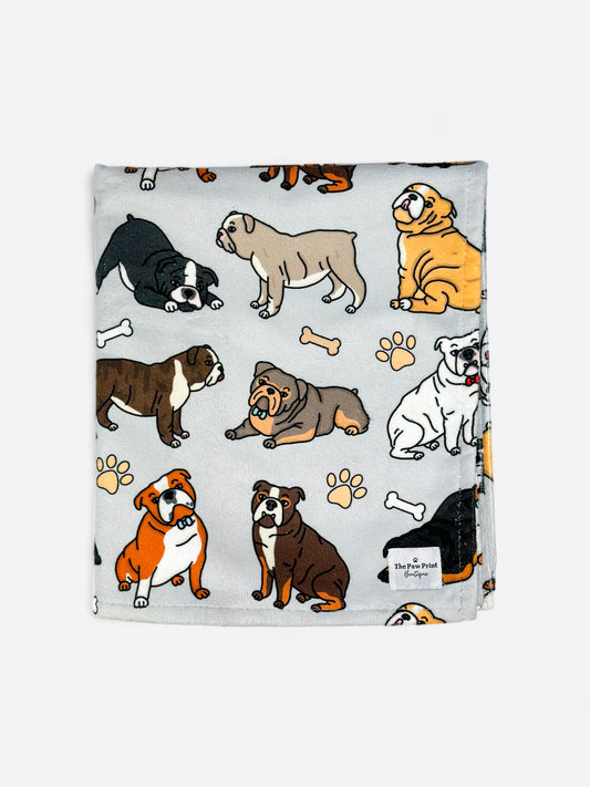 The Bulldog Dog Towel - Grey