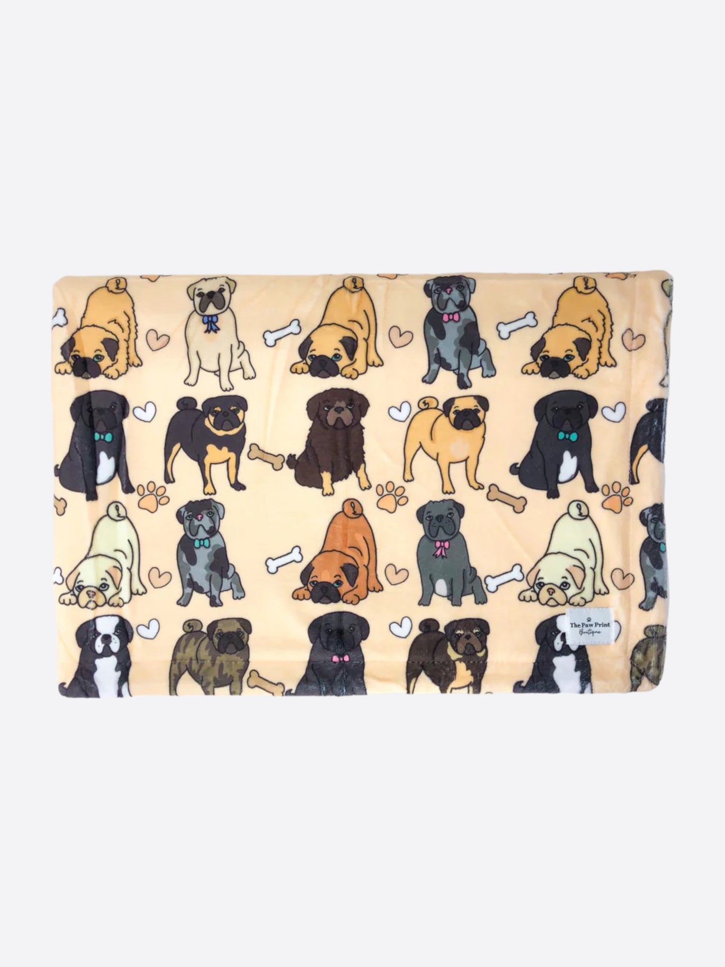 The Pug Dog Blanket - Beige