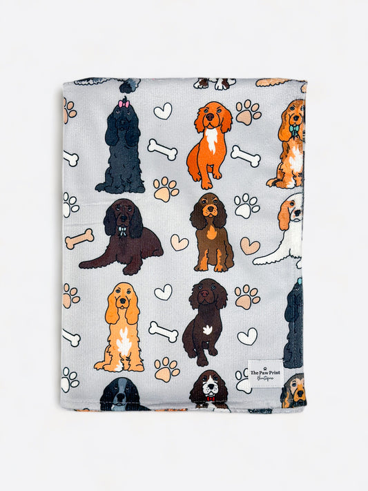 The Spaniel Dog Towel - Grey