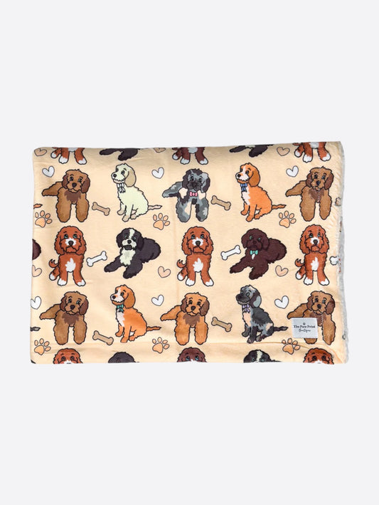 The Poodles & Doodles Dog Blanket - Beige