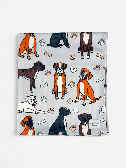 The Boxer Dog Towel - Grey