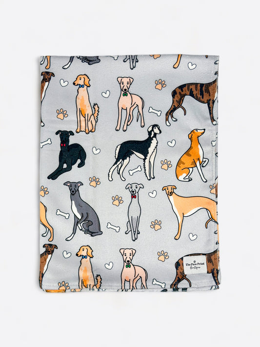 The Sighthound Dog Towel - Grey