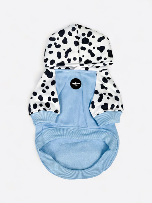 The Spots & Dots Dog Hoodie (Baby Blue)