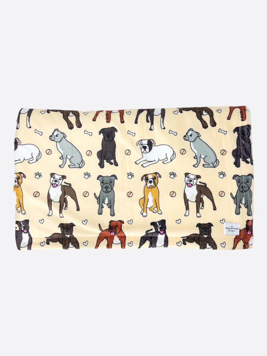 The Staffy Dog Blanket - Beige