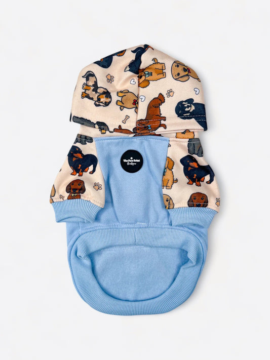 The Dachshund Dog Hoodie - Baby Blue