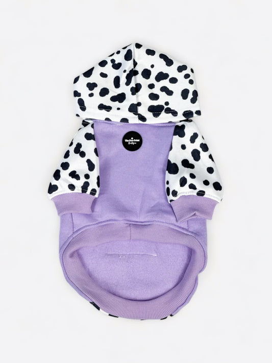 The Spots & Dots Dog Hoodie (Lilac)